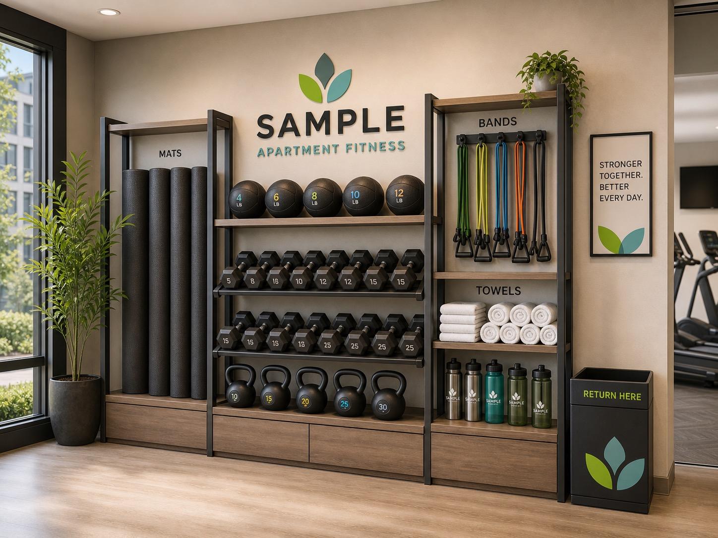 Sample Apartment Fitness Center Storage System
