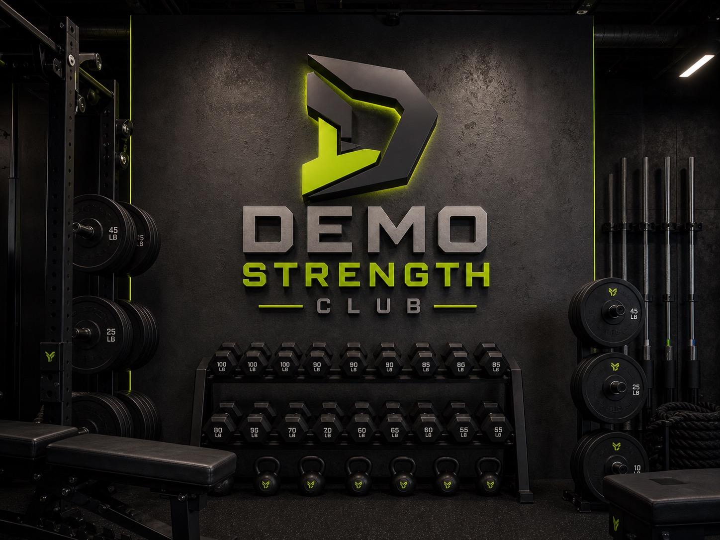 Demo Strength Club Logo Wall Direction