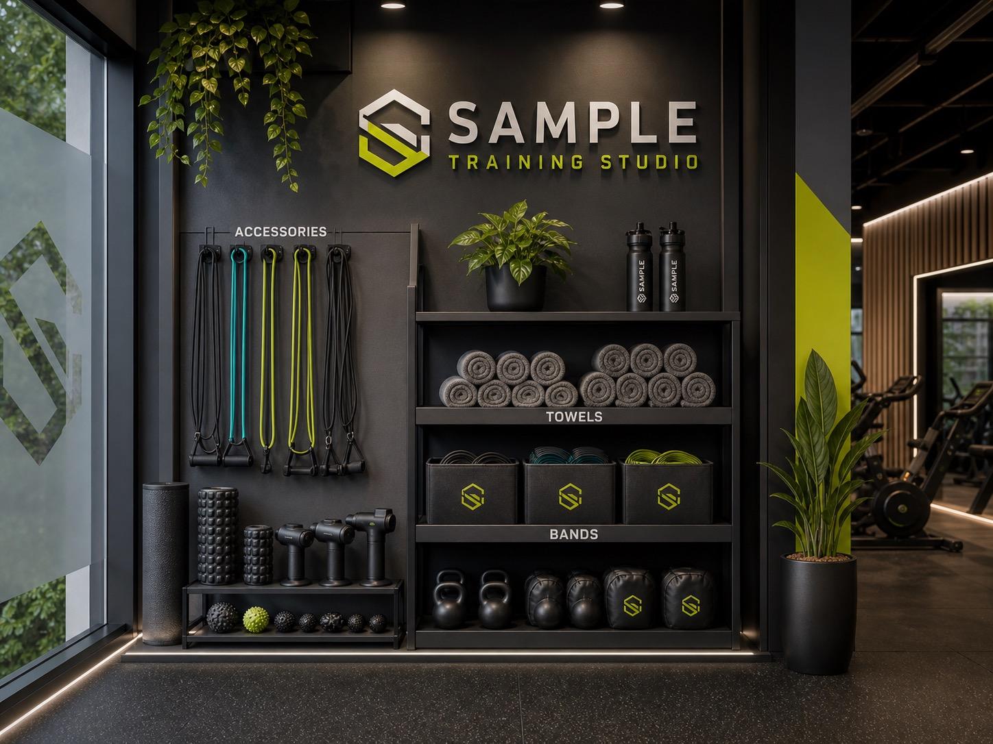 Sample Training Studio Storage & Accessory Station