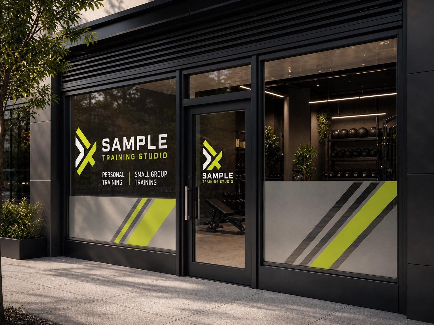 Sample Training Studio Window & Door Graphics