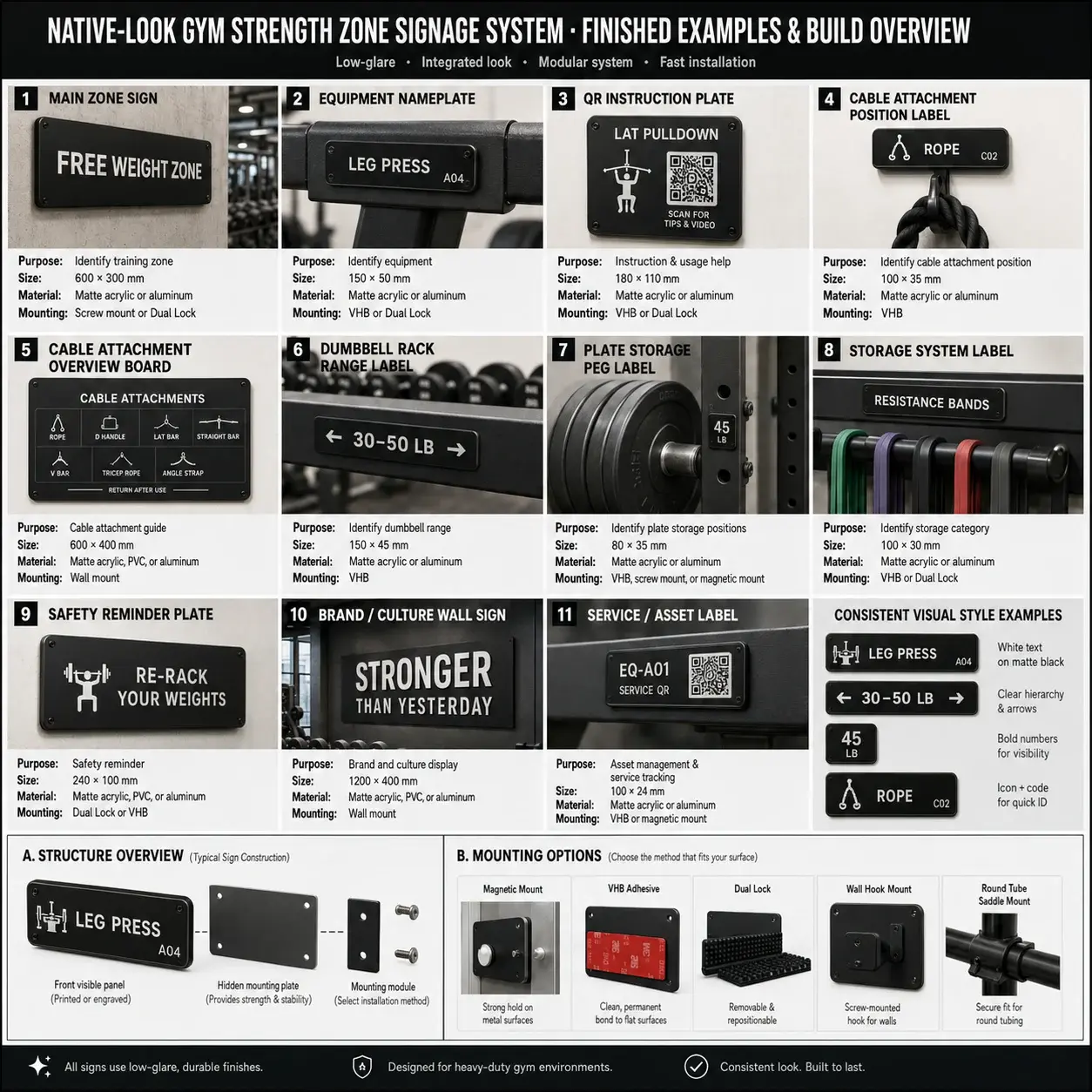 Sample Training Studio Signage System Overview Board