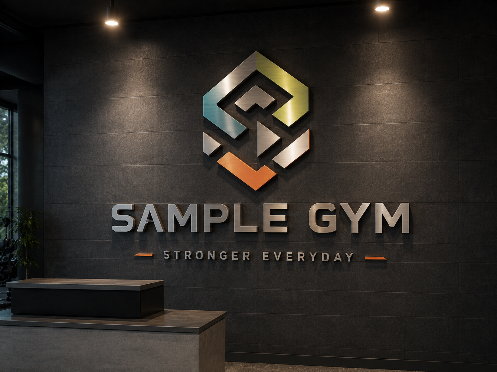 Brushed Metal Logo Wall product sample in Logo Wall Products