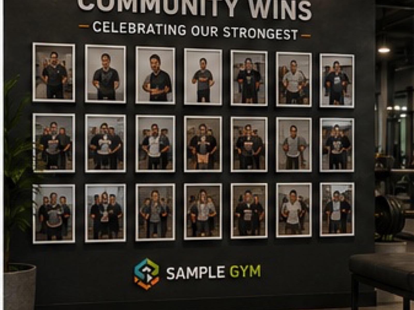 Community Wins Wall product sample in Member Photo Spots