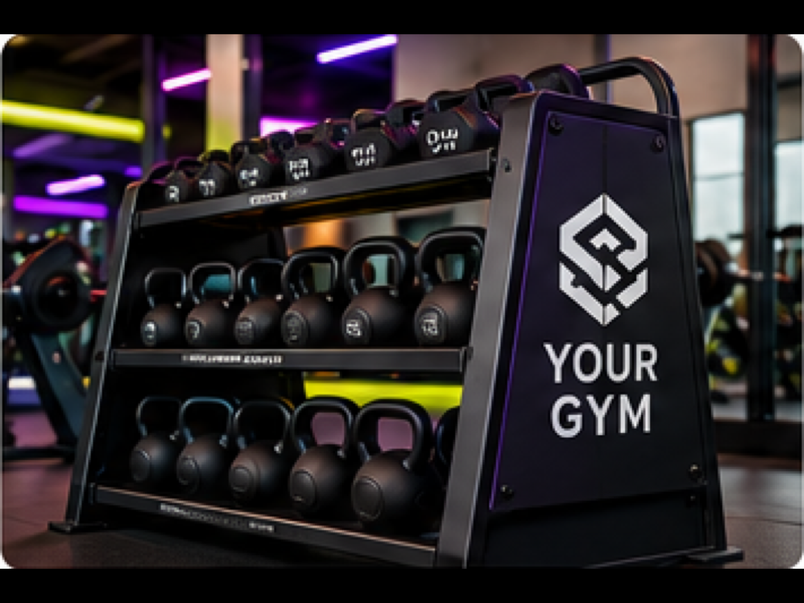 Branded Dumbbell & Kettlebell Racks product sample in Branded Storage & Functional Accessory Systems