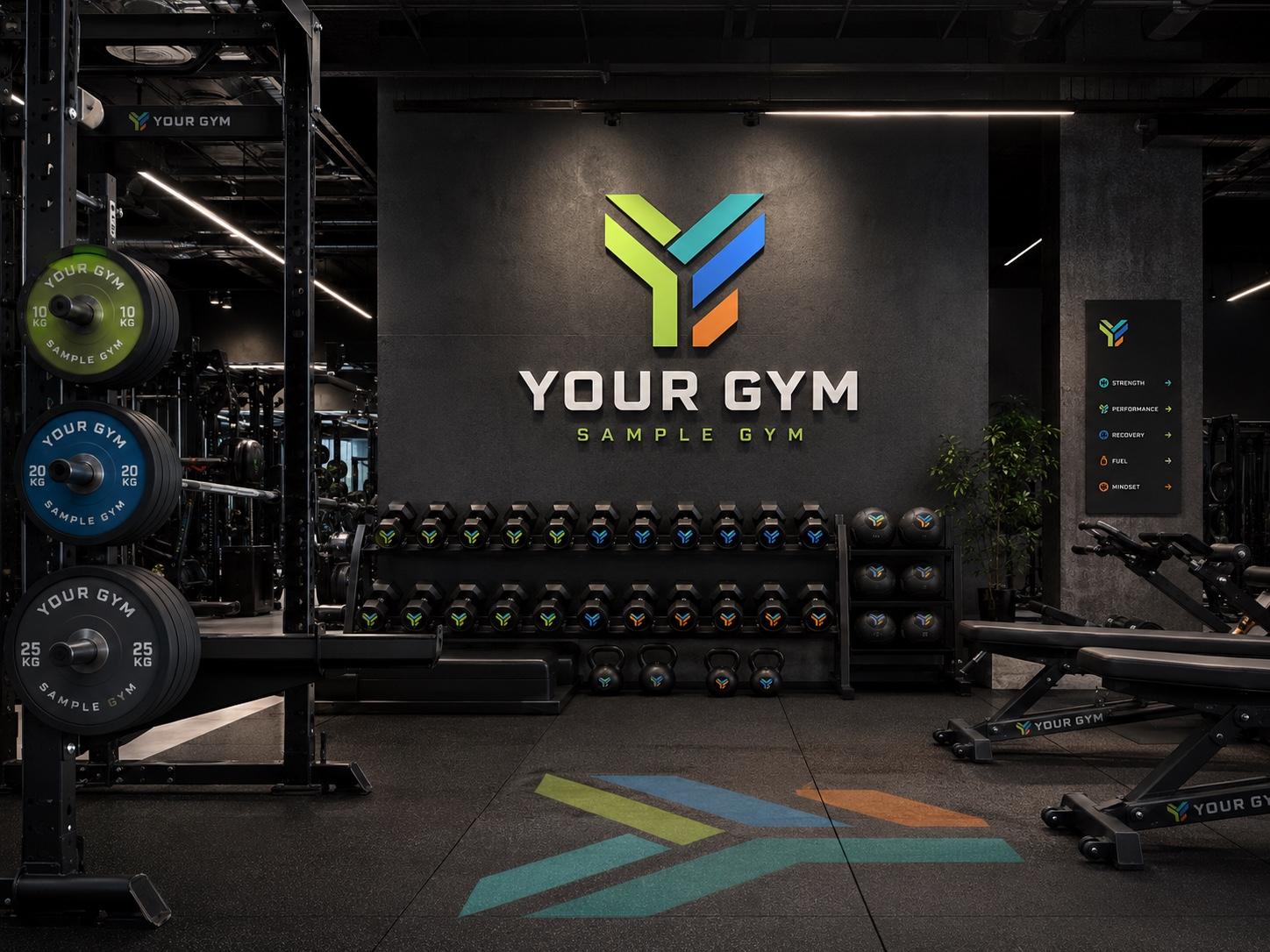 Custom-branded gym equipment and space upgrade concept